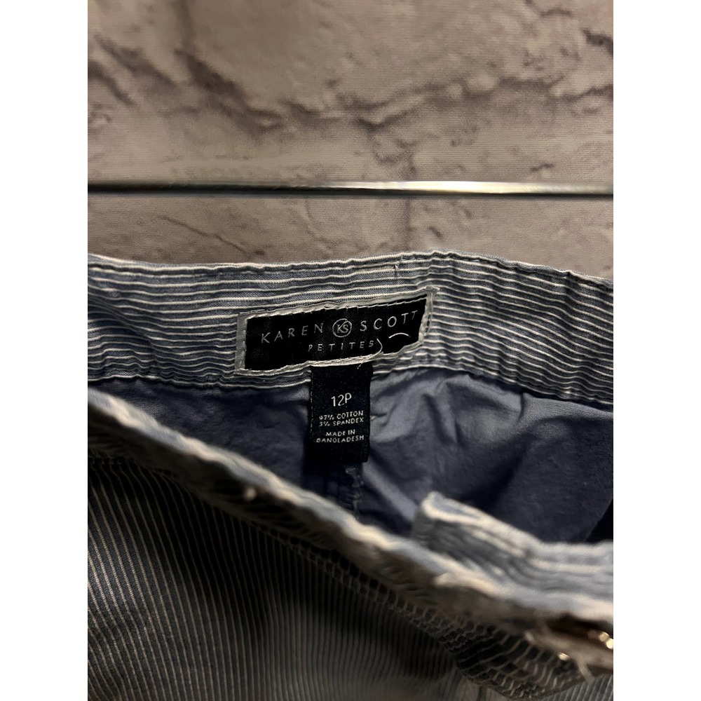 Women's Skort- Light Blue and White Striped Petite